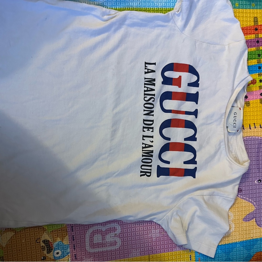 Gucci Kids White Tee with Bold Logo